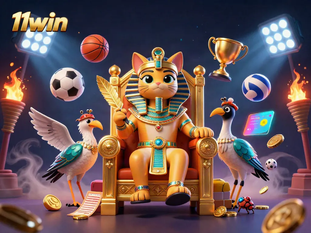 Experience thrilling action with the 11win casino, featuring dynamic sports elements and a royal Egyptian theme.