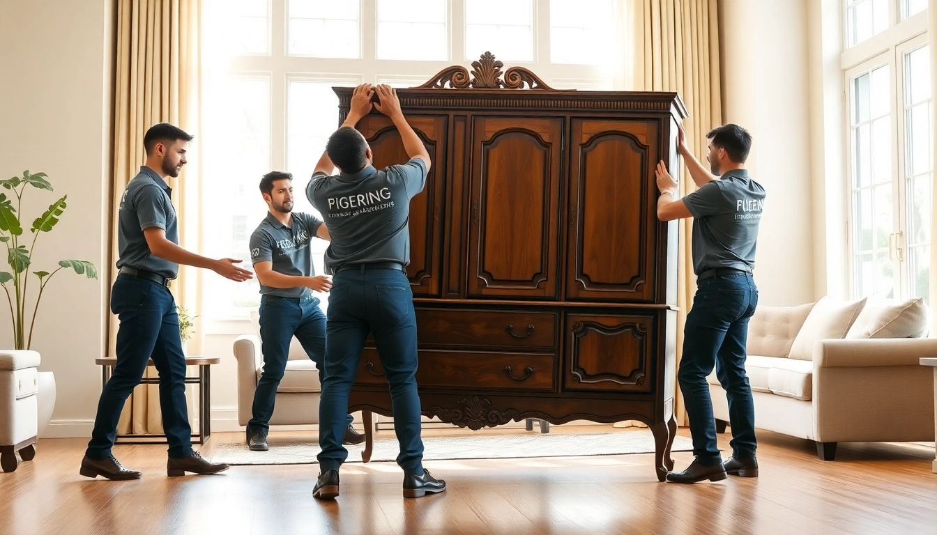 Specialty moving company demonstrating careful handling of delicate antiques during a move.