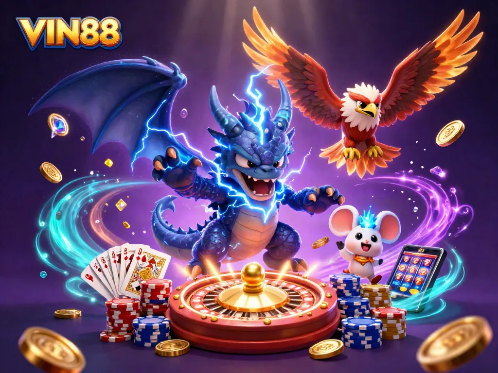 VIN88 players enjoy thrilling wins with a dazzling dragon and thrilling casino games.