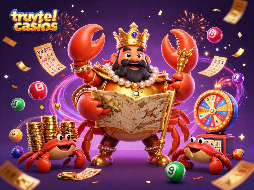 Experience trusted PayPal casinos with a golden crab emperor and dynamic gaming elements.