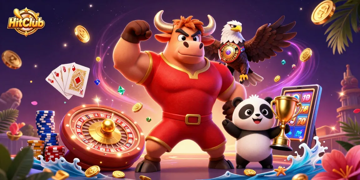 Hitting the jackpot at HitClub with exciting gaming elements in a vibrant casino scene.