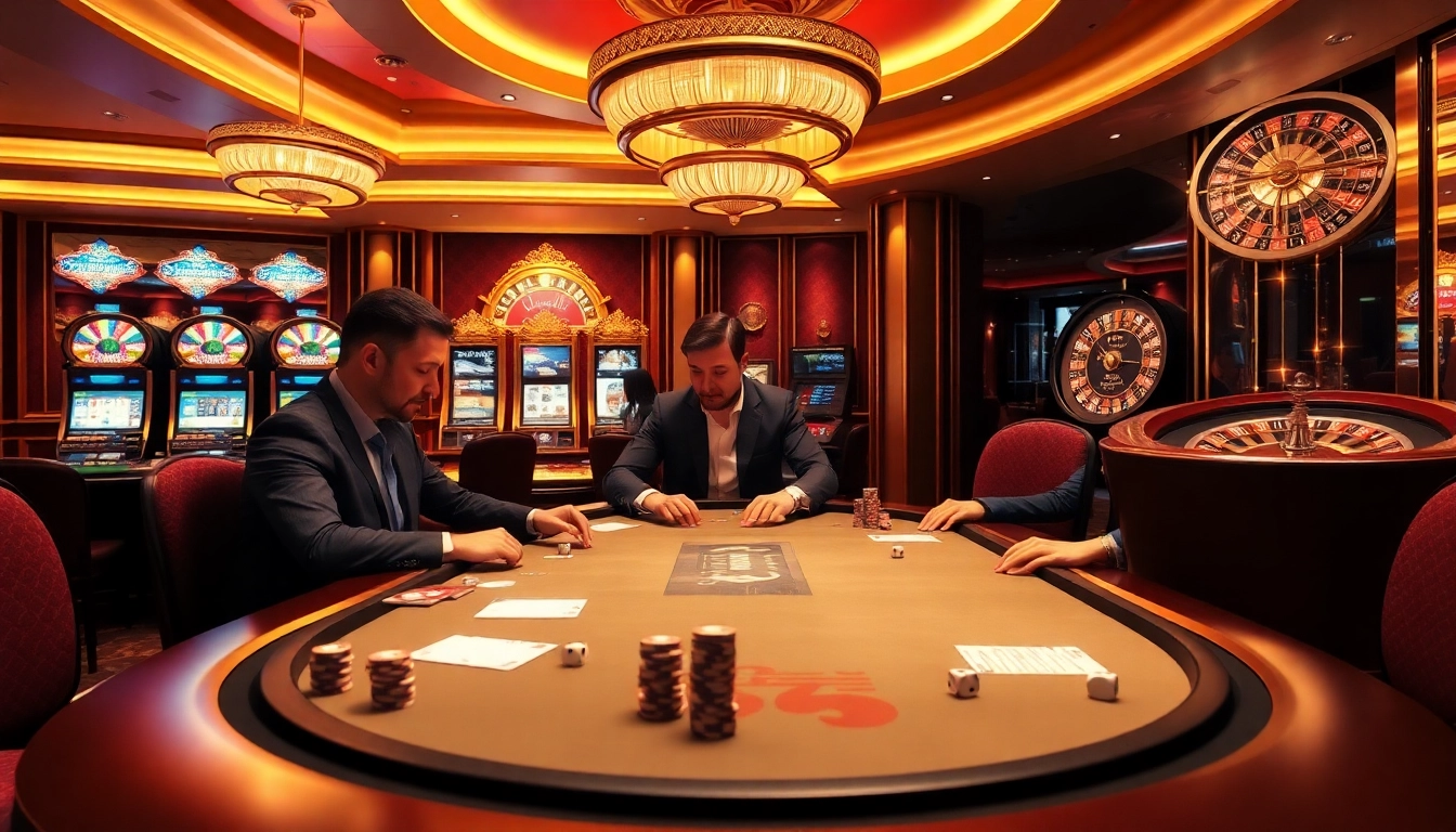 Experience the thrill of high-stakes gaming at ku88m.com with a vibrant poker table scene.