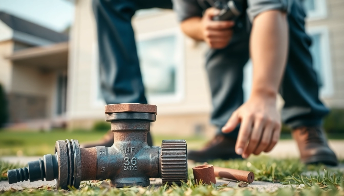 Backwater valve installation in Toronto showcasing a professional installer working meticulously.
