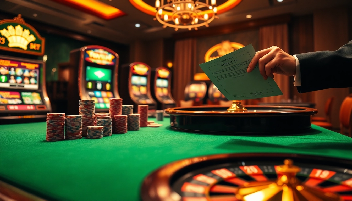 Experience thrilling online gambling action at https://89bet.in.net/ with vibrant casino tables and poker chips.