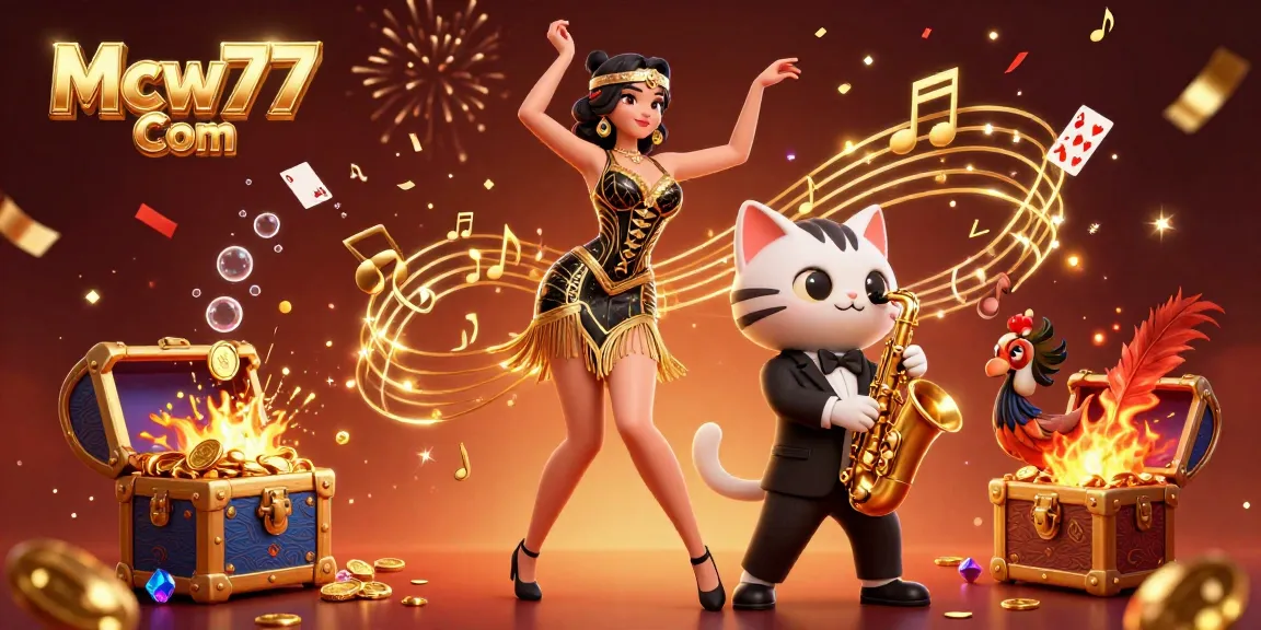 Experience thrilling gameplay at Mcw77 Com with a vibrant 3D scene featuring exciting casino elements.