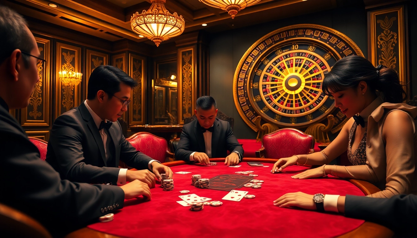 Experience the thrill of high-stakes poker at CM88's luxurious casino table atmosphere.