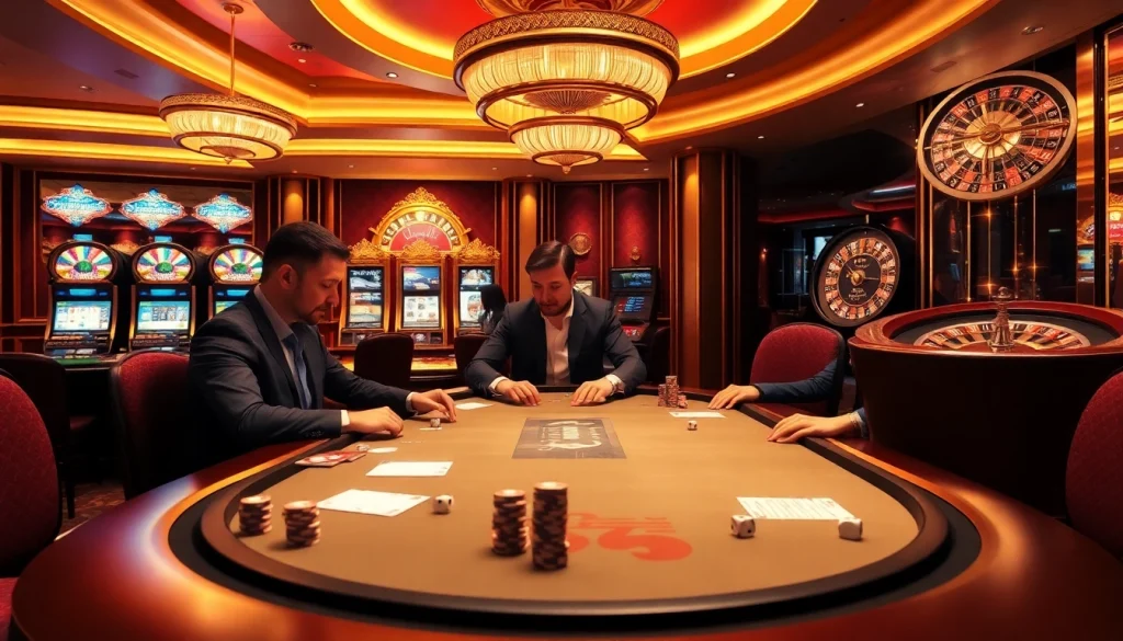 Experience the thrill of high-stakes gaming at ku88m.com with a vibrant poker table scene.