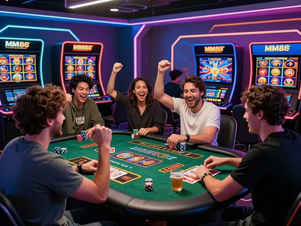 Exciting live casino experience on Trang chủ MM88 with diverse players celebrating wins.