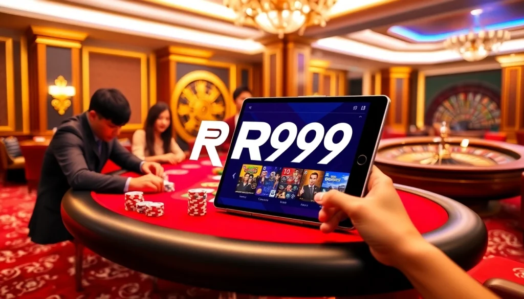 Experience the excitement of online gambling at RR99 with vibrant poker tables and immersive gaming.