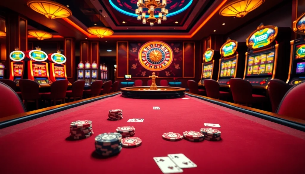 Experience the thrill of gambling at a luxurious casino with poker tabletop games, featuring tr88 exciting betting moments.