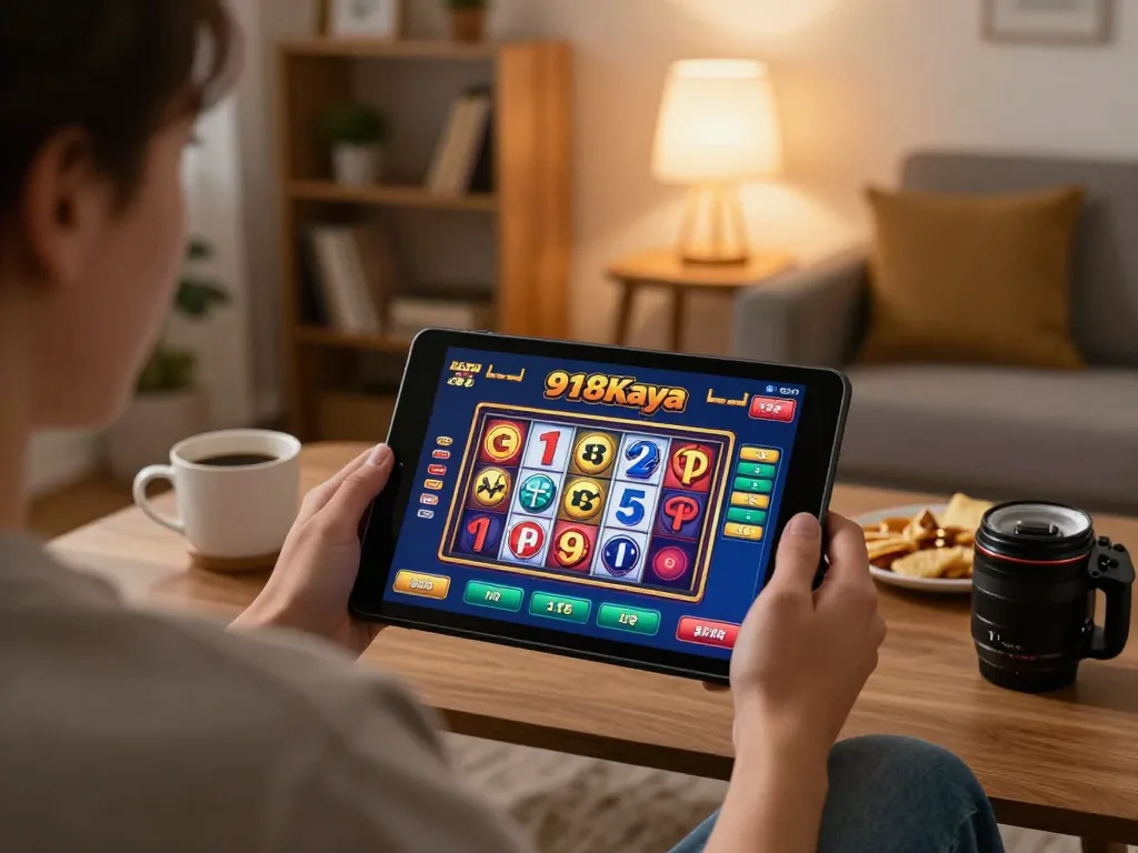 Play 918Kaya online casino with safe download options in a cozy home setting.