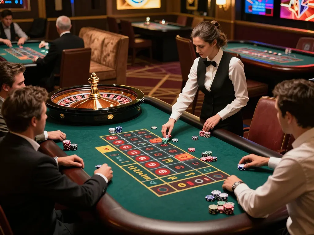 Players enjoying a thrilling game at the trang chủ xx88 roulette table, showcasing excitement and strategy.