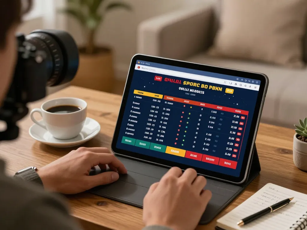 GEM88 user placing strategic bets on sports via tablet in cozy home setup