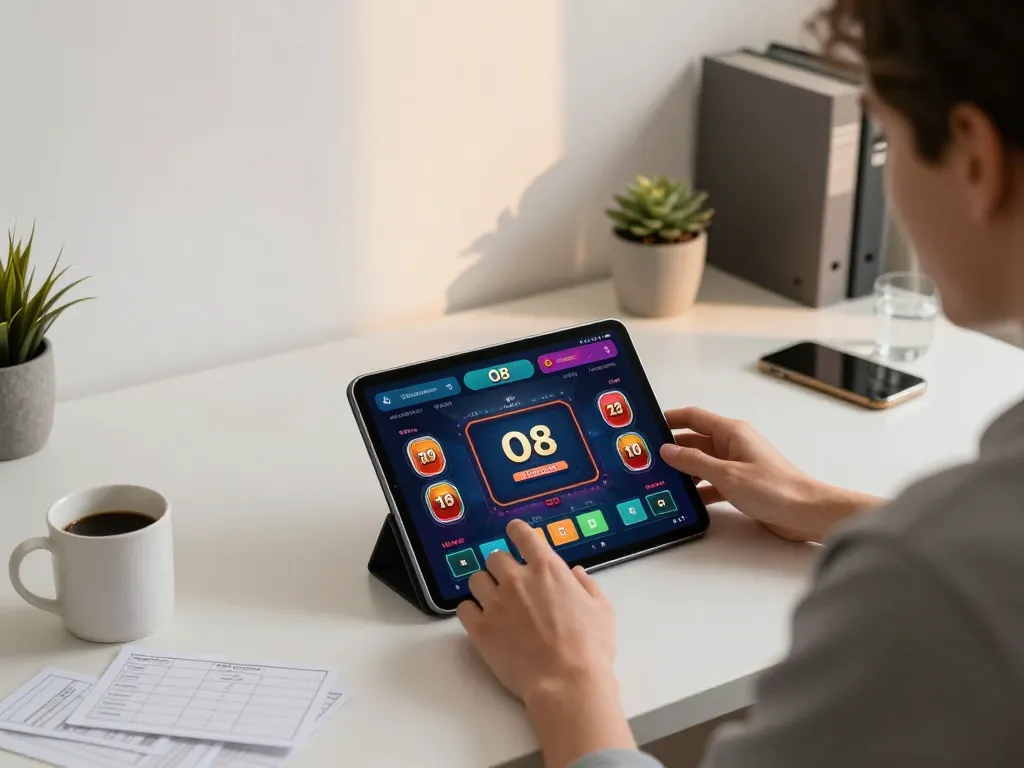 Player engaging with the O8 casino app, strategically betting on online games