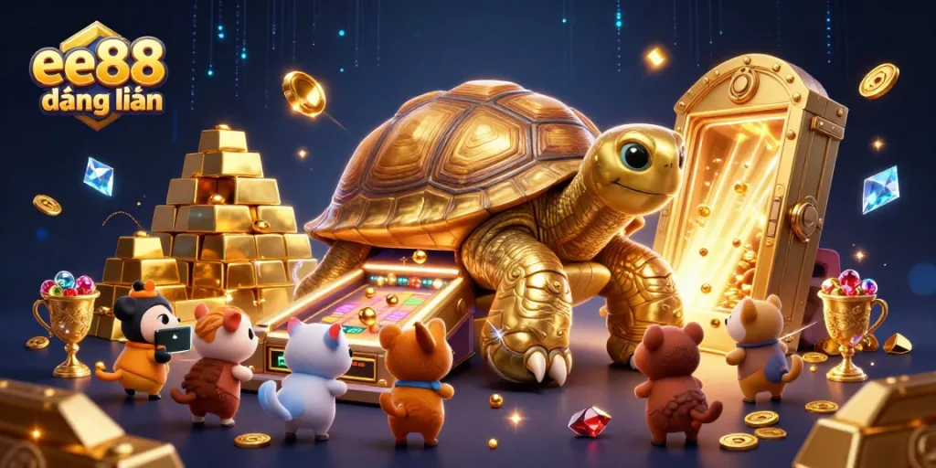 Engage with the excitement of ee88 đăng nhập as vibrant animals line up to play in a dazzling gold-filled casino.
