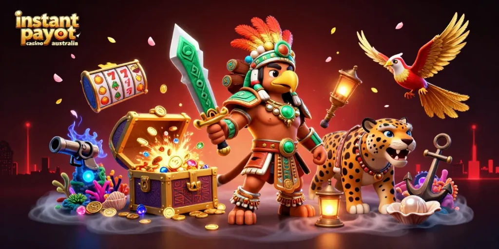 Experience instant payout casinos australia with lively 3D characters and vibrant casino elements.