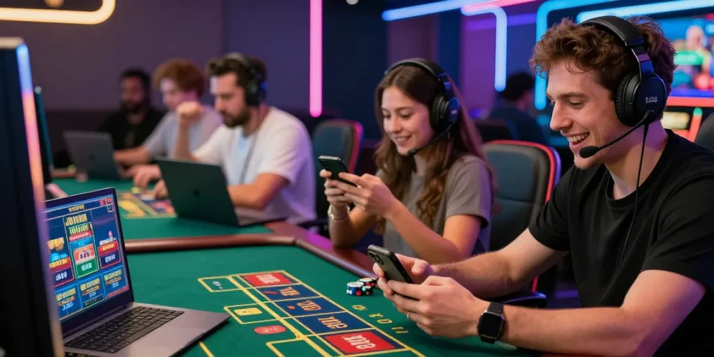 An engaging online gaming experience at https://qs88.us/ showcasing players enjoying live dealer games with thrilling graphics and a vibrant atmosphere.