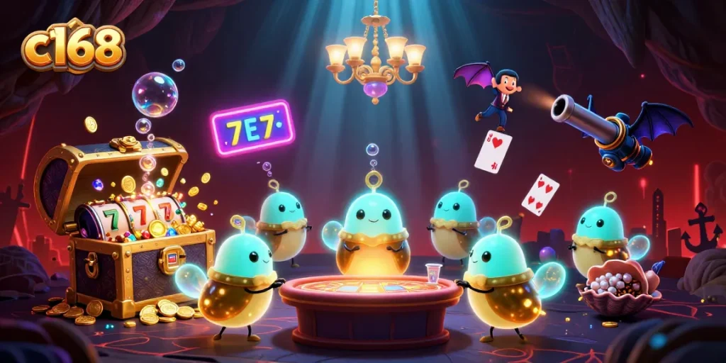 c168 players enjoy vibrant slot games in a colorful underwater casino