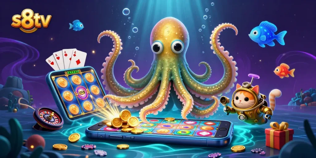 S8tv offers an exciting casino experience featuring vibrant slot games and a captivating underwater adventure.