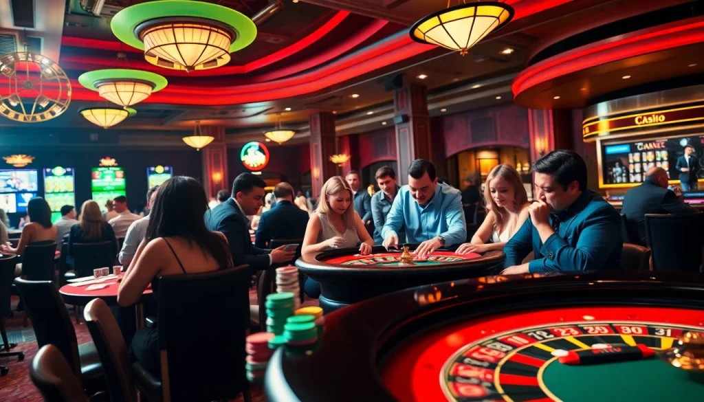 5777 bet download এর জন্য উত্তেজনাপূর্ণ ক্যাসিনো দৃশ্য, খেলোয়াড়রা বোর্ডে জড়ো হচ্ছে।