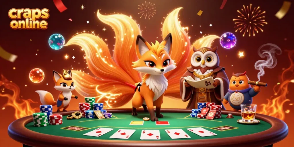 Experience the thrill of craps online with vibrant, colorful casino elements