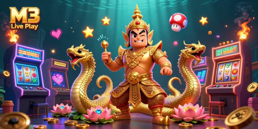 Experience the thrill at M3 Live Play with vibrant casino elements and stunning visuals.
